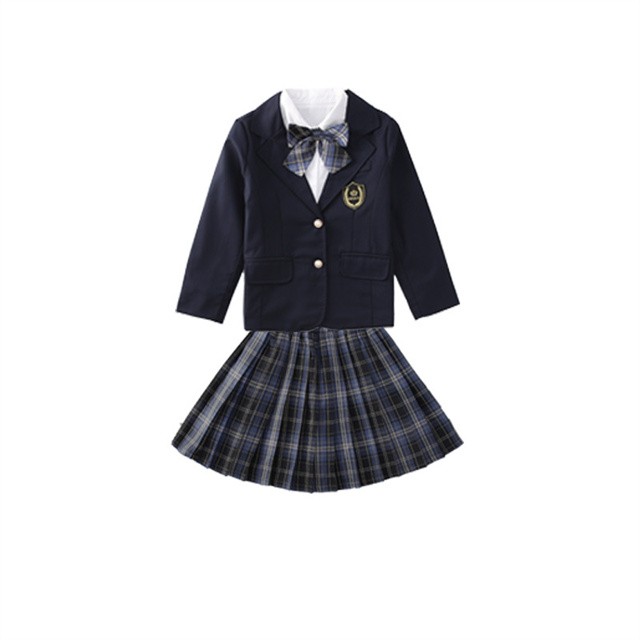 5点セット フォーマルスーツ 女の子 卒業式スーツ チェック柄 スカート 